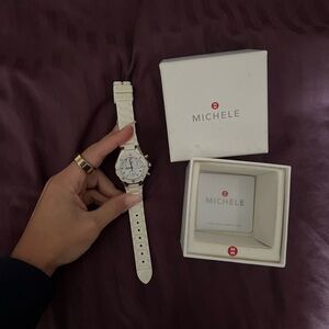 Michele Tahitian Jelly Bean White Watch with Box